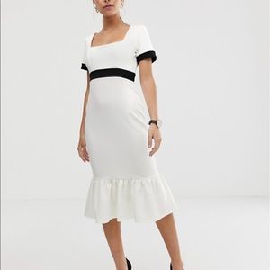 White mermaid midi dress